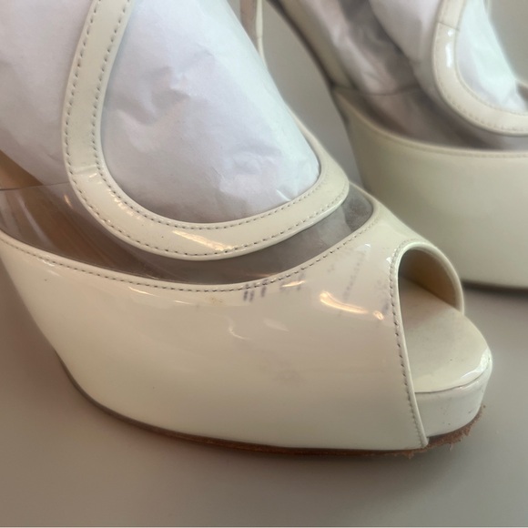 Louboutin White Platform heel 5 in - Picture 7 of 10